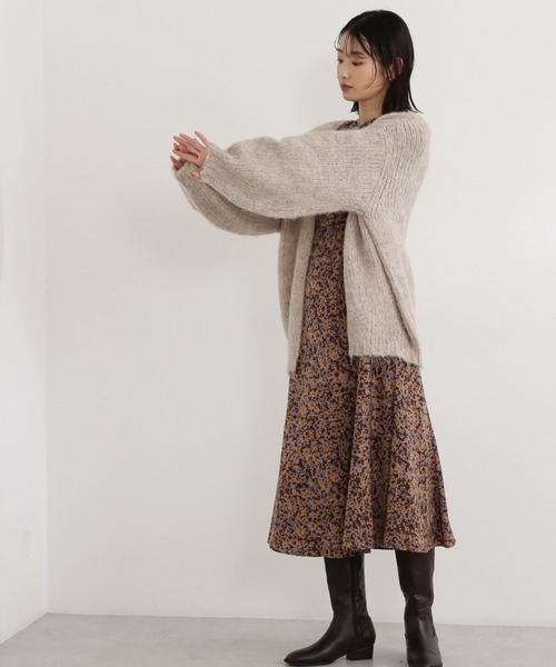 「NATURAL BEAUTY BASIC」 ニットカーディガン MEDIUM ベージュ レディース_画像4