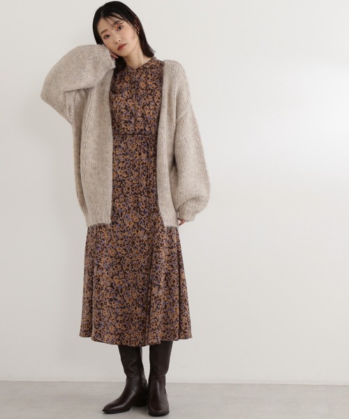 「NATURAL BEAUTY BASIC」 ニットカーディガン MEDIUM ベージュ レディース_画像5