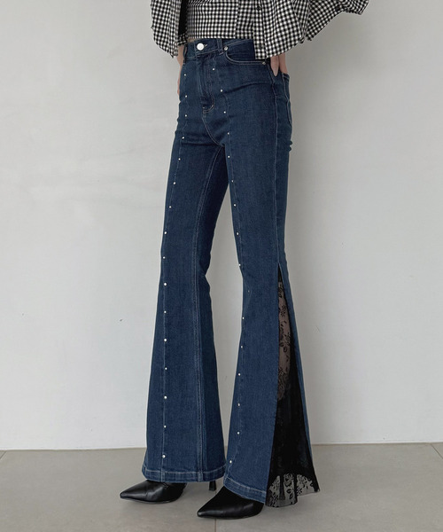 ジーンズ デニム デニムパンツ liberty デニムフレアパンツ レディース
