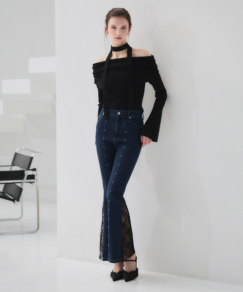 ジーンズ デニム デニムパンツ liberty デニムフレアパンツ レディース_3