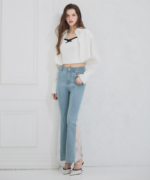 ジーンズ デニム デニムパンツ liberty デニムフレアパンツ レディース_10