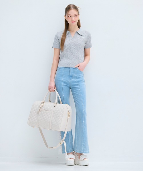 ジーンズ デニム デニムパンツ liberty デニムフレアパンツ レディース_9