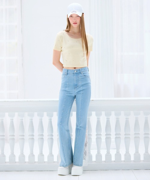 ジーンズ デニム デニムパンツ liberty デニムフレアパンツ レディース_5