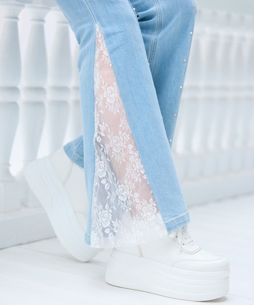 ジーンズ デニム デニムパンツ liberty デニムフレアパンツ レディース_7
