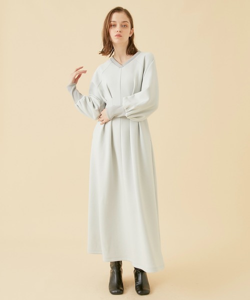 「A + TOKYO」 長袖ワンピース 1 グレー レディースの画像