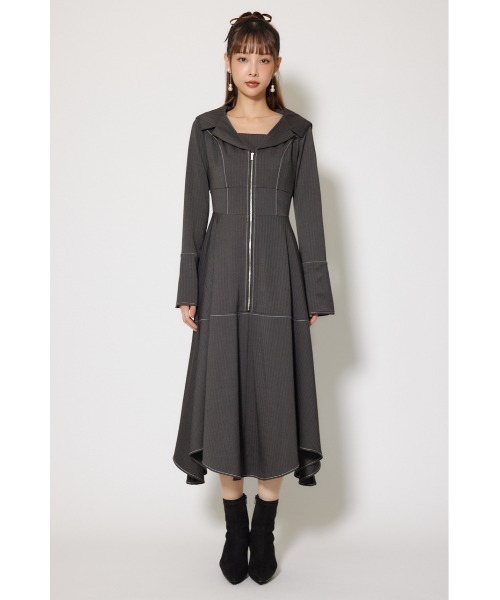 「rienda」 長袖ワンピース SMALL ブラック系その他 レディースの画像