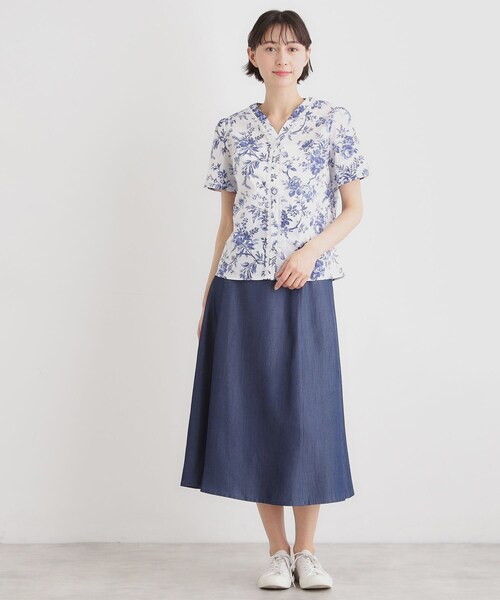 LAURA ASHLEY（ローラアシュレイ） ブラウス シャツ 半袖 「洗える