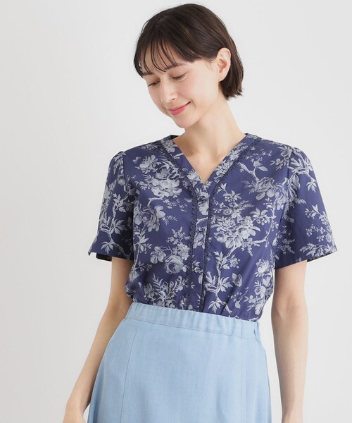LAURA ASHLEY（ローラアシュレイ） ブラウス シャツ 半袖 「洗える