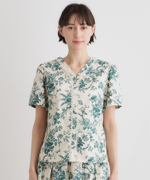 LAURA ASHLEY（ローラアシュレイ） ブラウス シャツ 半袖 「洗える