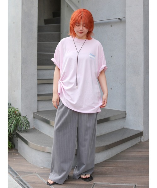 ワイドパンツ パンツ ウエストデザインラインパンツ レディースの画像