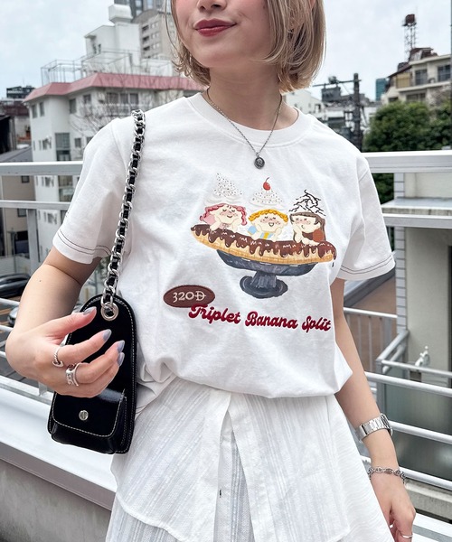 希少！限定！M！ホワイト！デプス×バスブリゲード ダブルネーム ロゴ Tシャツ DOUBLE NAME（ダブルネーム） tシャツ Triplet Banana Sprit TEE