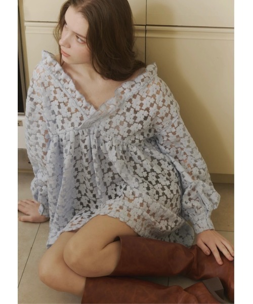 ノートルエモア flower jacquard mini dress NOTRE emor（ノートルエモア） ワンピース flower jacquard mini dress