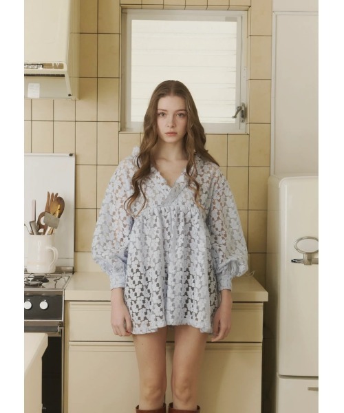 NOTRE emor（ノートルエモア） ワンピース flower jacquard mini dress 