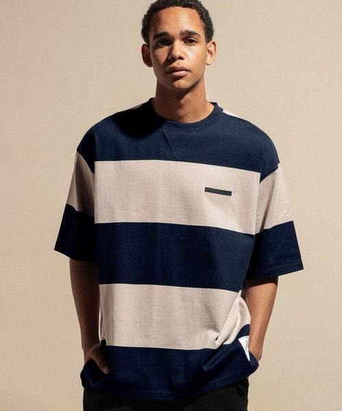 NUMERALS（ヌメラルズ） tシャツ 「NUMERALS」STRIPED SHORT SLEEVE T