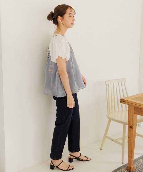 「flower」 デニムパンツ FREE ネイビー レディース_画像4