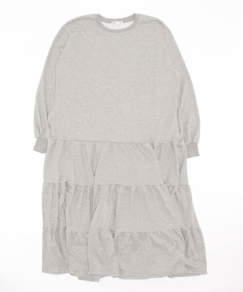 「Q」 長袖ワンピース MEDIUM ライトグレー レディース_画像3