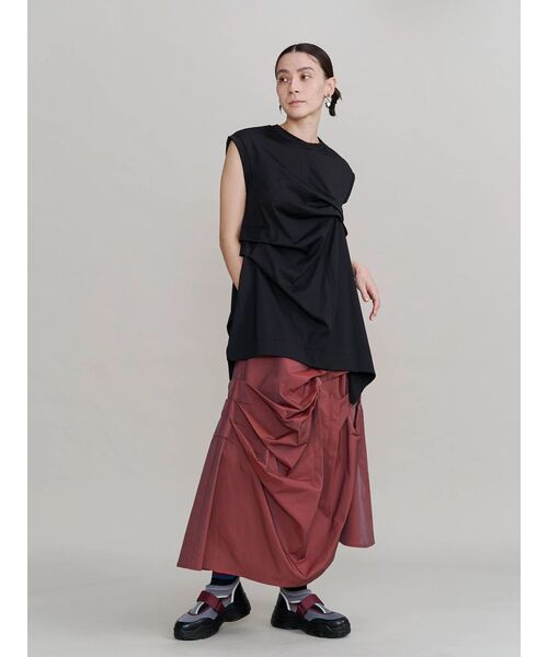 UN3D.（アンスリード） ロング スカート 夏 ASYMMETRY TUCK SK