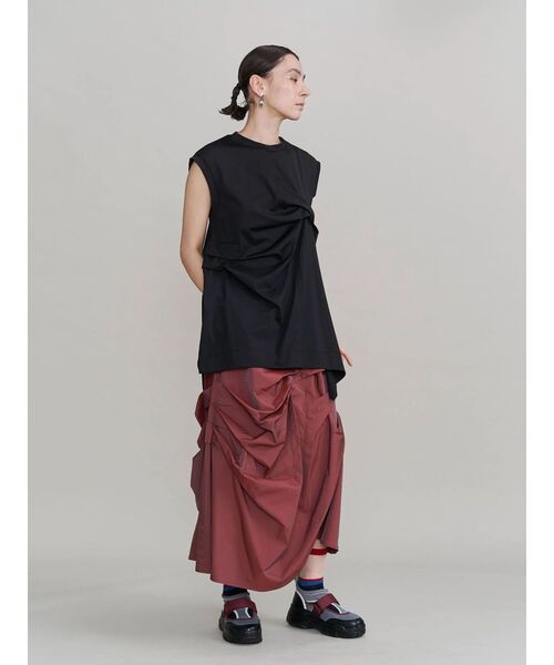 UN3D.（アンスリード） ロング スカート ASYMMETRY TUCK SK