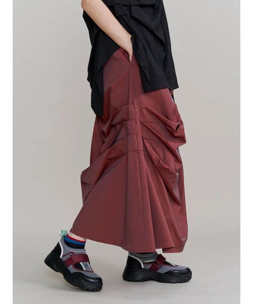 UN3D.（アンスリード） ロング スカート ASYMMETRY TUCK SK