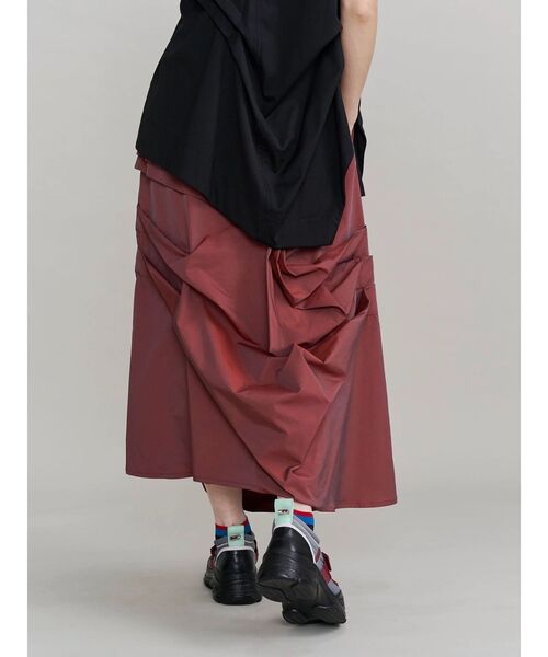UN3D.（アンスリード） ロング スカート ASYMMETRY TUCK SK