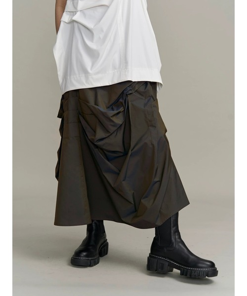 UN3D.（アンスリード） ロング スカート 夏 ASYMMETRY TUCK SK