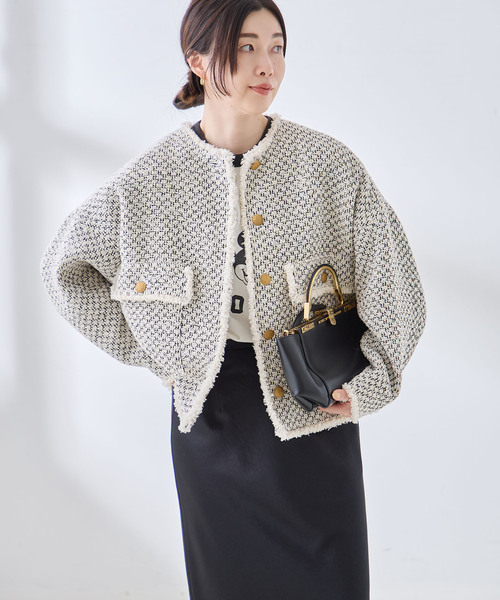 新品○ジャーナルスタンダード○LESSAGEGIOLICA○ツイードジャケット journal standard L'essage（ジャーナルスタンダード レサージュ