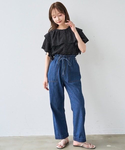 「mil」 デニムパンツ - インディゴブルー レディース_画像3