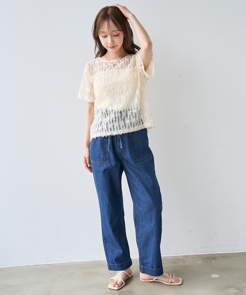 「mil」 デニムパンツ - インディゴブルー レディース_画像8