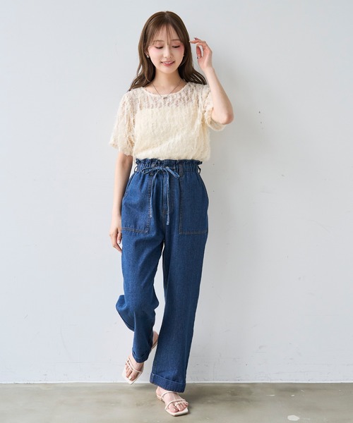 「mil」 デニムパンツ - インディゴブルー レディース_画像9