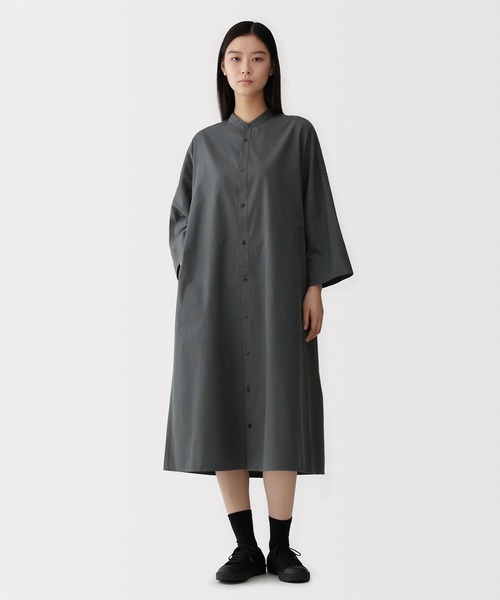 「MUJI Labo」 7分袖ワンピース M グレー レディース_画像2