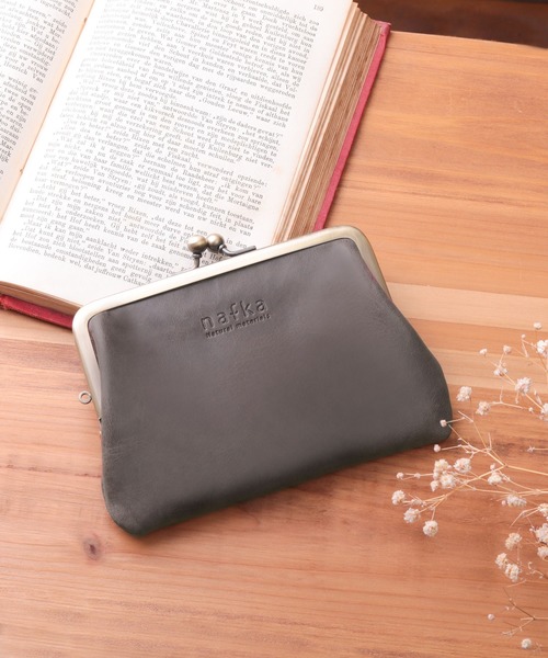 nafka（ナフカ） 財布 ナチュラルモストロレザースリムがま口短財布