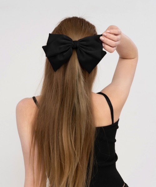CEMO NEMO（セモネモ） ヘアクリップ サテン ビッグリボン バレッタ