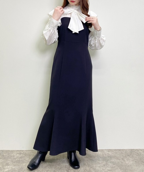 INGNI（イング） ワンピース フリルハイネック／ドッキングワンピース