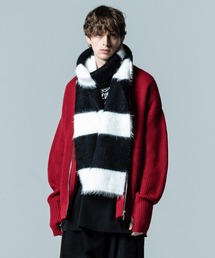 haek ボーダーマフラー マフラー glamb マフラー Fuzzy Border Muffler / ファジーボーダー