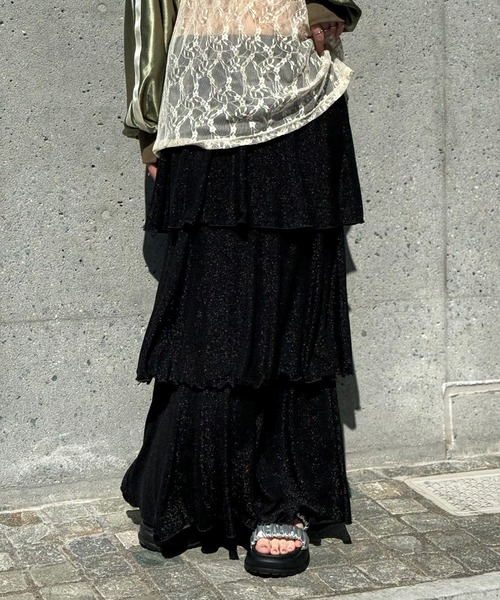 CIAOPANIC（チャオパニック） スカート ラメカットティアードスカート