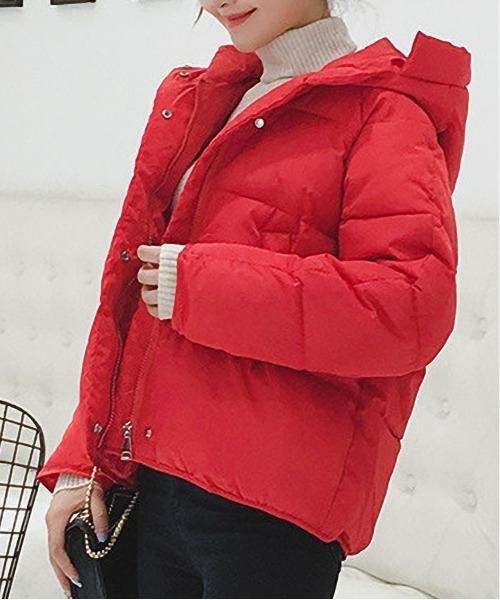 ✨美品✨ディーゼル　ダウンジャケット　アウター　フード　肉厚　マウス　赤　S相当 BLANC FICELLE ダウンコート ダウンジャケット 中綿 フードブルゾン