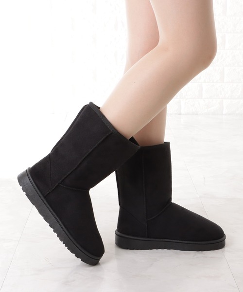 Lace Ladies（レースレディース） ブーツ ムートン風ボアフラット