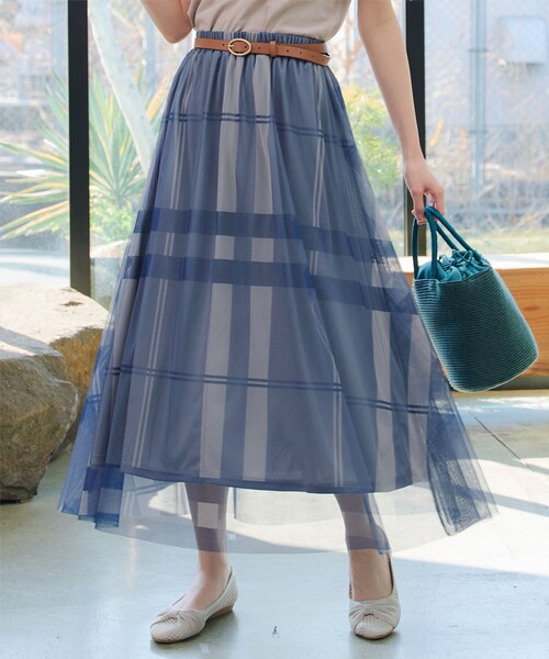 Tiaclasse スカート 「小倉優子さん着用」チュールレースチェック