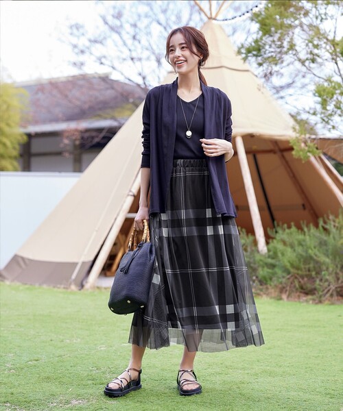 Tiaclasse スカート 「小倉優子さん着用」チュールレースチェック