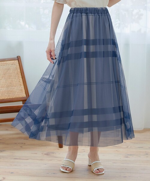 Tiaclasse スカート 「小倉優子さん着用」チュールレースチェック