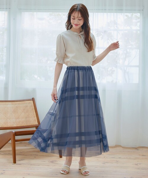 Tiaclasse スカート 「小倉優子さん着用」チュールレースチェック