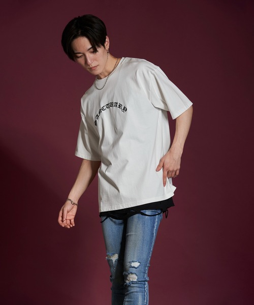 NO ID.（ノーアイディー） tシャツ 「NO ID.」Sanctuary Embroidery