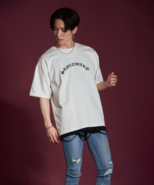 NO ID.（ノーアイディー） tシャツ 「NO ID.」Sanctuary Embroidery