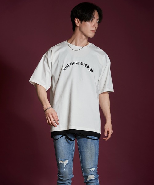 NO ID.（ノーアイディー） tシャツ 「NO ID.」Sanctuary Embroidery