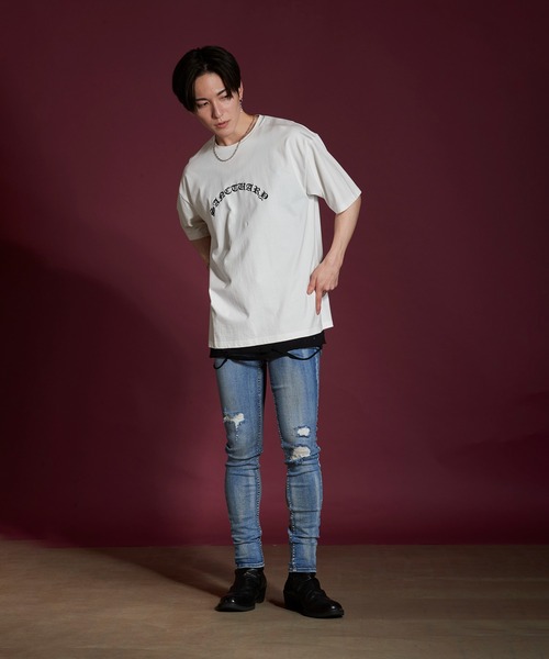 NO ID.（ノーアイディー） tシャツ 「NO ID.」Sanctuary Embroidery