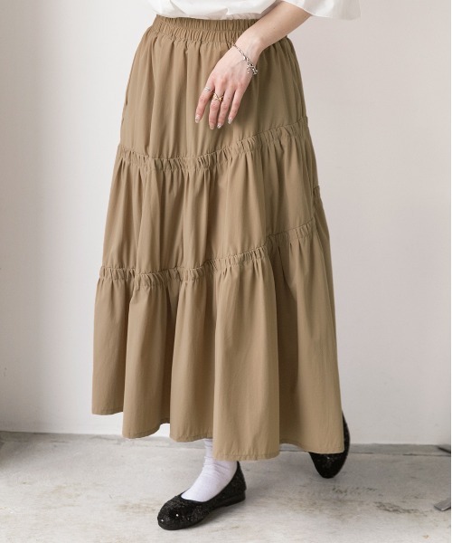 ad thie（アドティエ） スカート ギャザーデザイン フレアロング