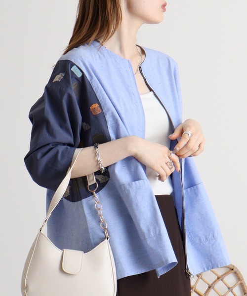 Emago カーディガン EMAGO 森刺繍カーデ レディース : ZOZOTOWN