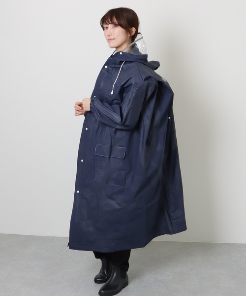 Lace Ladies レインコート カッパ ソリッドカラー バイザー付き