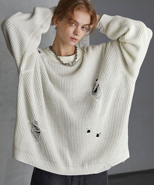 SERACE セーター ニット 「SERACE」Loose silhouette crash