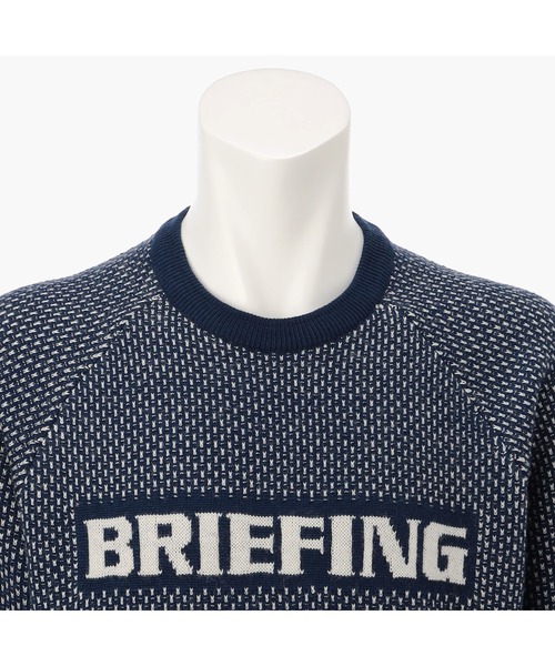 サイズ：XL BRIEFING GOLF ブリーフィング  ウール混 ニットセーター 総柄 ブラック系 [240101436245] ゴルフウェア メンズ ストスト BRIEFING セーター ニット 「BRIEFING GOLF／ブリーフィング